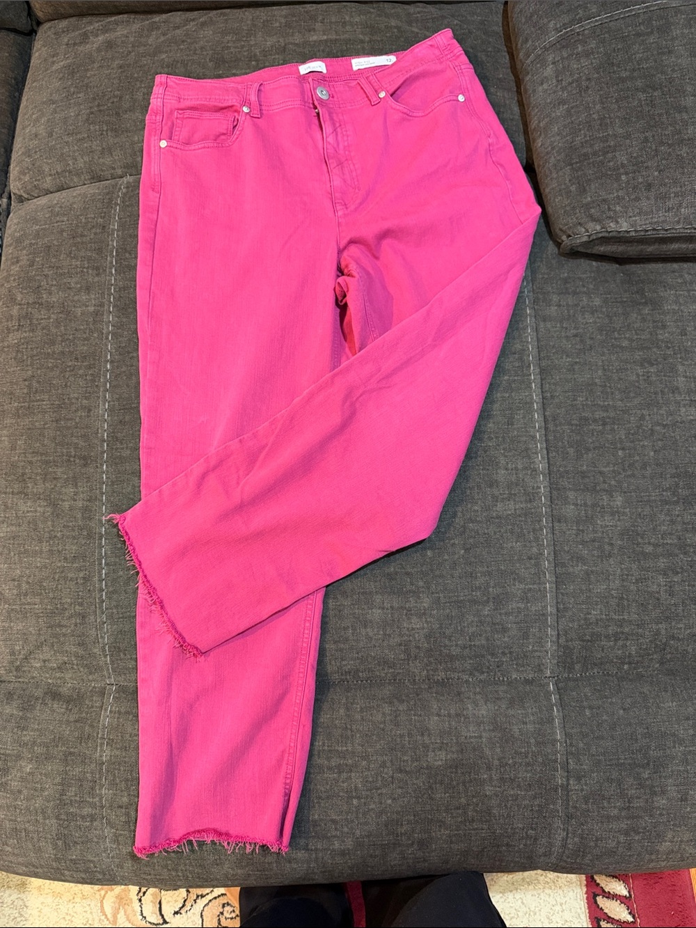 J. Jill Pink High Rise Straight-Leg Crop Women's Jeans Size 12T